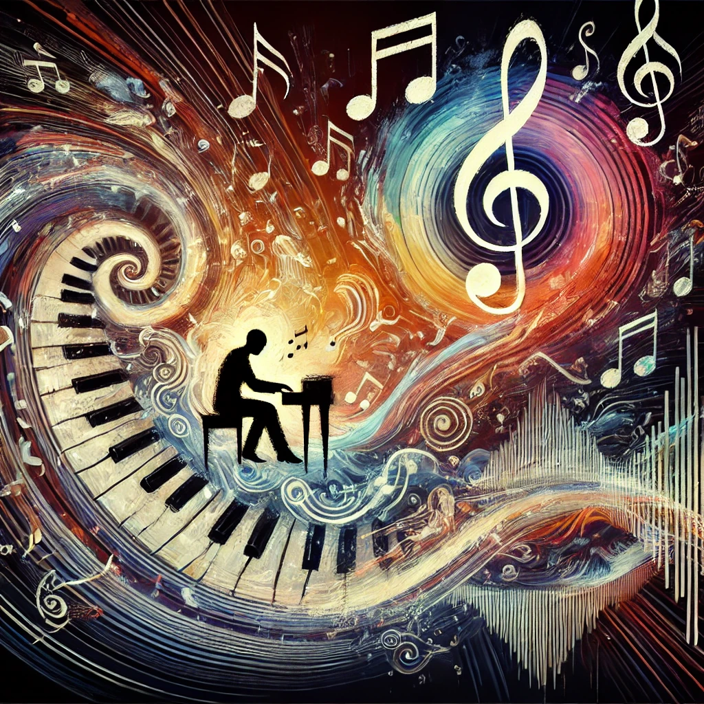 DALL·E 2024-08-31 04.18.28 - An abstract visual representation of a composer passionate about microtonal music, pushing the boundaries of traditional music and exploring new sound